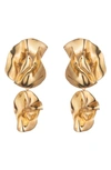 Sterling King Fold Drop Earrings In Gold