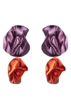 Sterling King Flashback Fold Drop Earrings In Violet - Ruby