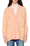 Sandro Cardi Coat In Salmon