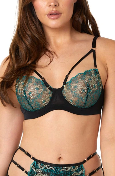 Playful Promises Dakota Underwire Bra In Green/ Black