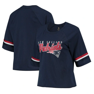 Outerstuff Juniors Navy New England Patriots Burnout Raglan Half-sleeve T-shirt