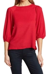 Vince Camuto Puff Sleeve Top In Arresting Red