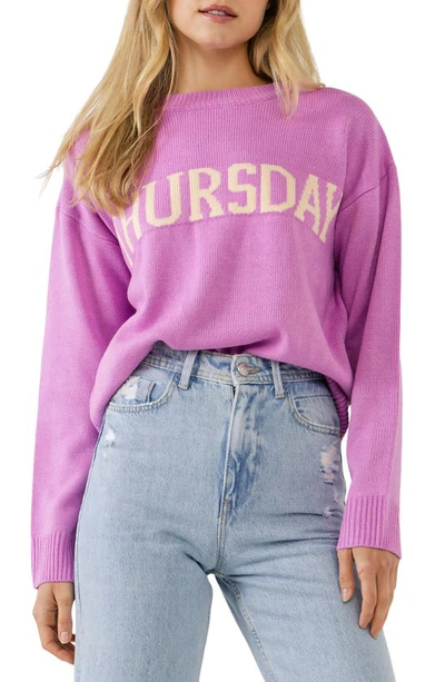 English Factory Weekday Motif Sweater In Lavender