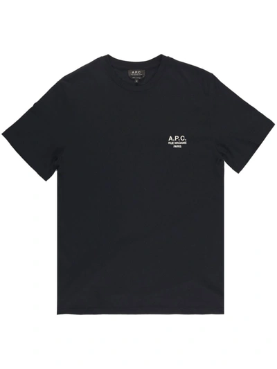 A.p.c. Raymond Logo-embroidered T-shirt In Black
