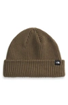 The North Face Fisherman Beanie In Military Olive