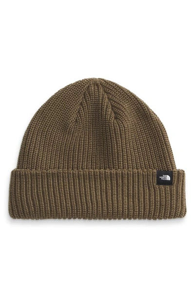 The North Face Fisherman Beanie In Military Olive
