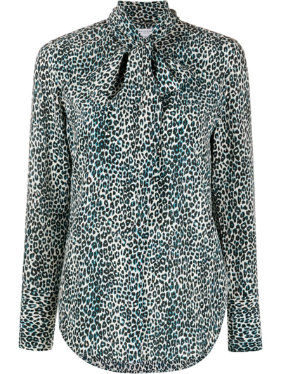 Equipment Luis Leopard-print Washed Silk Shirt In True Black