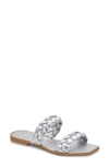 Dolce Vita Indy Braided Flat Sandals Women's Shoes In Silver Metallic