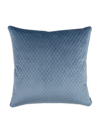 Lili Alessandra Valentina Quilted Velvet Euro Decorative Pillow, 26 X 26 In Smokey Blue