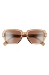 Burberry 51mm Rectangular Sunglasses In Beige/ Dark Brown