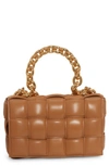 Bottega Veneta Neutral The Chain Cassette Leather Shoulder Bag In Caramel Gold