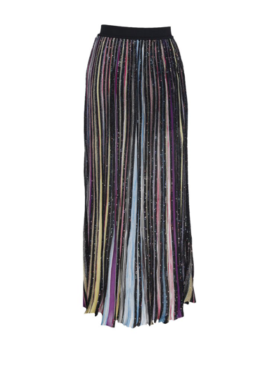 Missoni Sequin-embellished Pleated Knitted Skirt In Multicolor