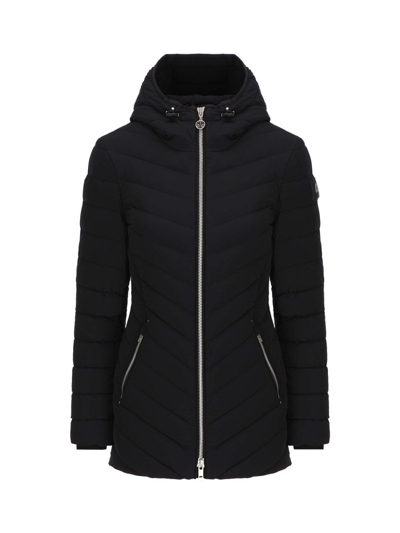 Moose Knuckles Lariat Quilted Shell Hooded Down Jacket In Black