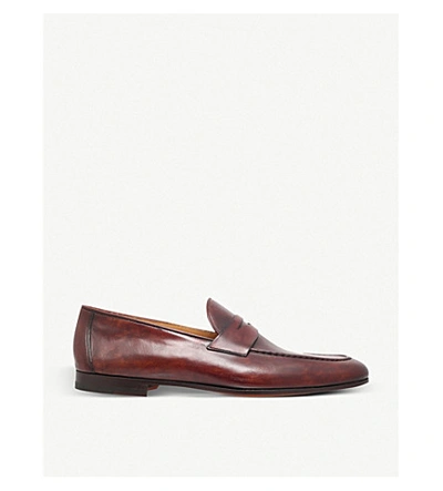 Magnanni Roberto Leather Penny Loafers In Brown