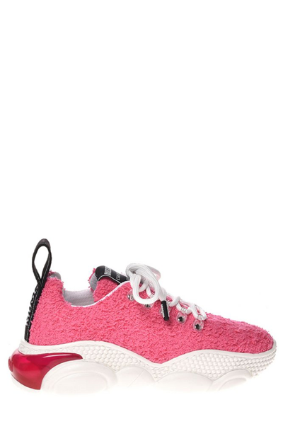 Moschino Terry Cloth Teddy Bubble Sneakers In Pink