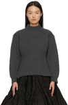 Alaïa English Ribbed Wool & Cashmere Sweater In Gris Fonce