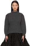 Alaïa English Ribbed Wool & Cashmere Sweater In 830 Dark Grey