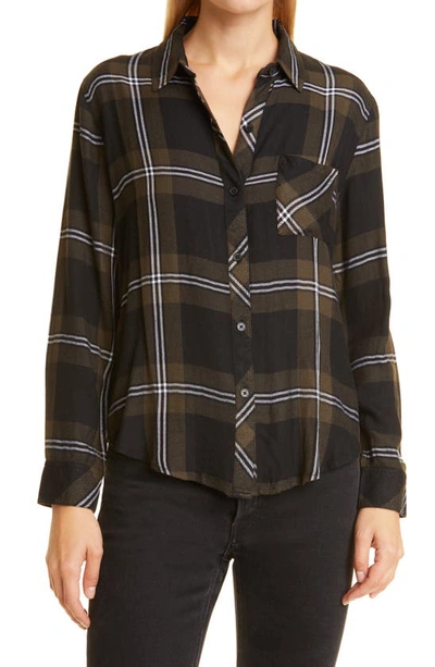 Rails Hunter Plaid Button-up Shirt In Moss Black Ivory