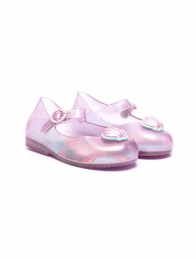 Mini Melissa Kids' Ariel Scented Rubber Ballerinas In Светло-фиолетовый