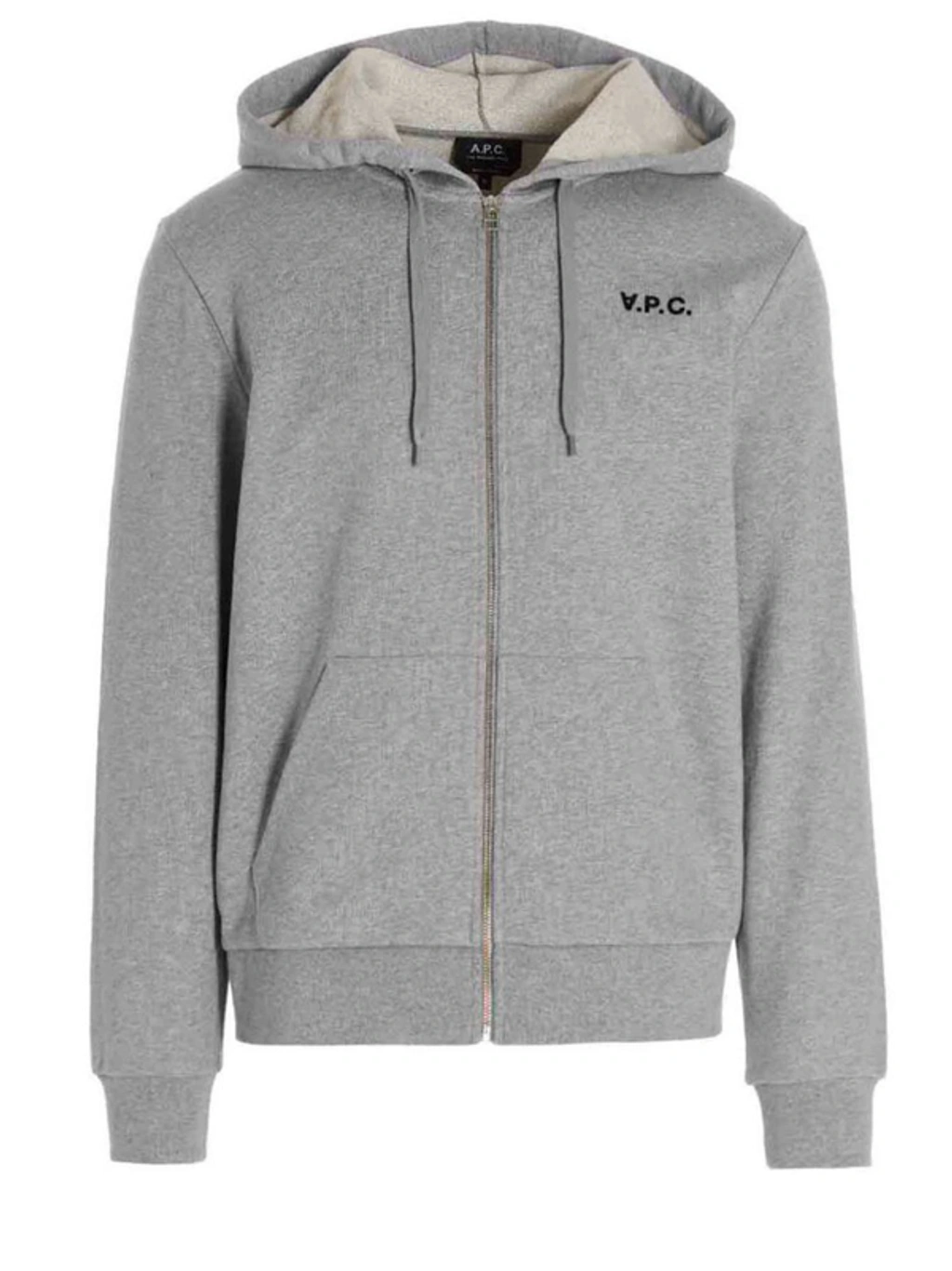 A.P.C｜HOOD/ZIP-UP (HOODIE BOXY MICRO LOGO (COHBX H27911 Apc Embroidered Logo Zip-up Hoodie In Heathered Grey | ModeSens