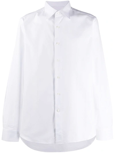 Canali 长袖棉衬衫 In Weiss