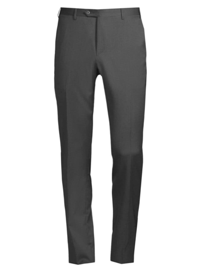 Corneliani Dynamic Virgin Wool Stretch Trousers In Grey