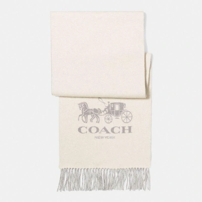Coach Horse And Carriage Cashmere Muffler In Grey