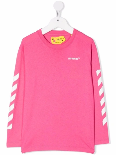 Off-white Kids' Pink Sweatshirt With White Print