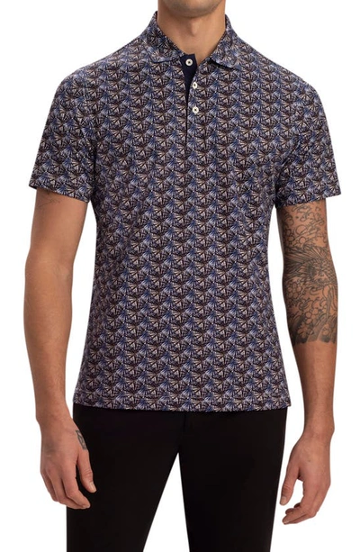 Bugatchi Ooohcotton® Tech Geo Print Polo In Mocha