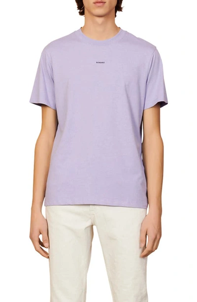 Sandro Embroidered-logo T-shirt In Mauve