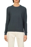 Sandro Rice Wool Blend Crewneck Sweater In Blue Gray