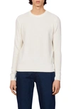 Sandro Rice Wool Blend Crewneck Sweater In White