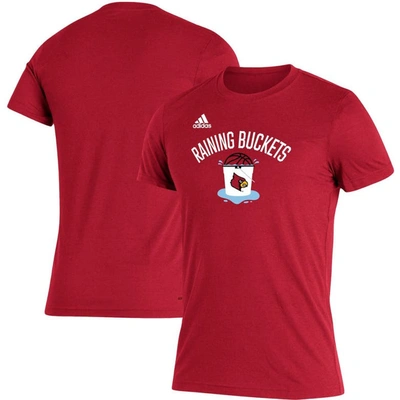 Adidas Originals Adidas Red Louisville Cardinals Raining Buckets Tri-blend T-shirt