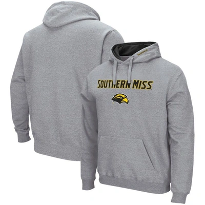 Colosseum Heathered Gray Southern Miss Golden Eagles Arch And Logo Pullover Hoodie