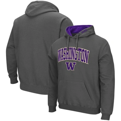 Colosseum Men's  Charcoal Washington Huskies Arch And Logo 3.0 Pullover Hoodie