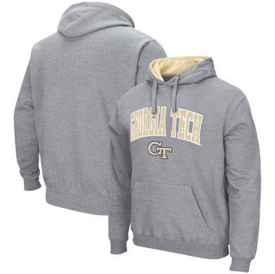 Colosseum Men's Heathered Gray Ga Tech Yellow Jackets Arch Logo 3.0 Pullover Hoodie