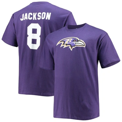 Fanatics Branded Lamar Jackson Purple Baltimore Ravens Big & Tall Player Name & Number T-shirt