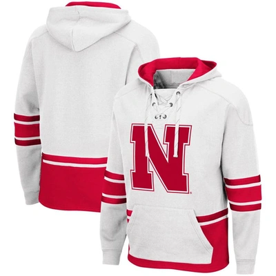 Colosseum White Nebraska Huskers Lace Up 3.0 Pullover Hoodie
