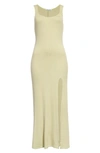 Reformation Bliss Ribbed Sleeveless Dress In Lime