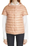 Herno Emilia Cap Sleeve Quilted Down Jacket In Apricot
