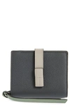Loewe Anagram Tab Leather Wallet In Anthracite/ Ghost