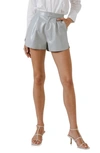 Grey Lab Shiny Faux Leather Shorts In Blue
