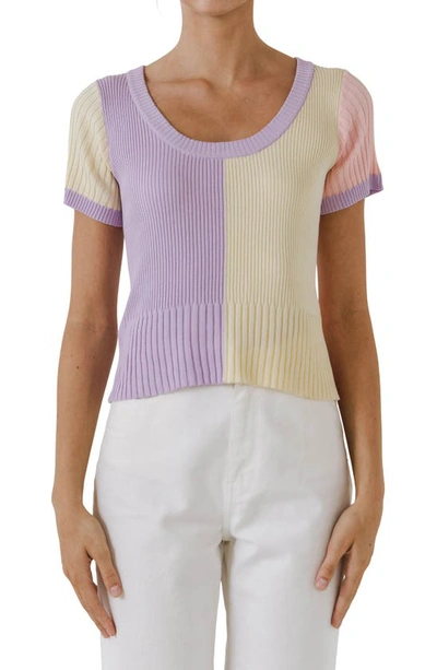 English Factory Colorblock Sweater Top In Multi