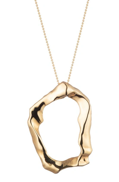 Sterling King Molten Pendant Necklacae In Gold