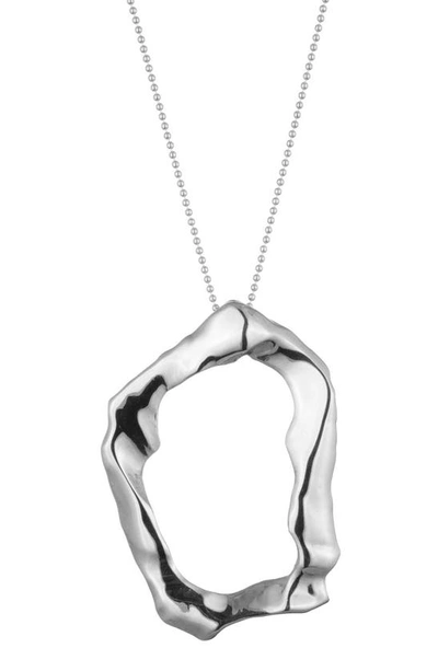 Sterling King Molten Pendant Necklacae In Grey