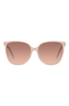 Tiffany & Co 57mm Gradient Square Sunglasses In Milky Pink Gr/ Pink Gr Brown