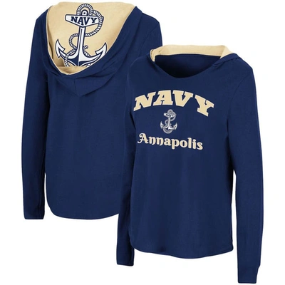 Colosseum Navy Navy Midshipmen Catalina Hoodie Long Sleeve T-shirt