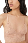Free People Intimately Fp Everyday Lace Longline Bralette In Neutral