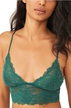 Free People Intimately Fp Everyday Lace Longline Bralette In Posy Green