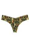 Commando Print Thong In Pop Leopard